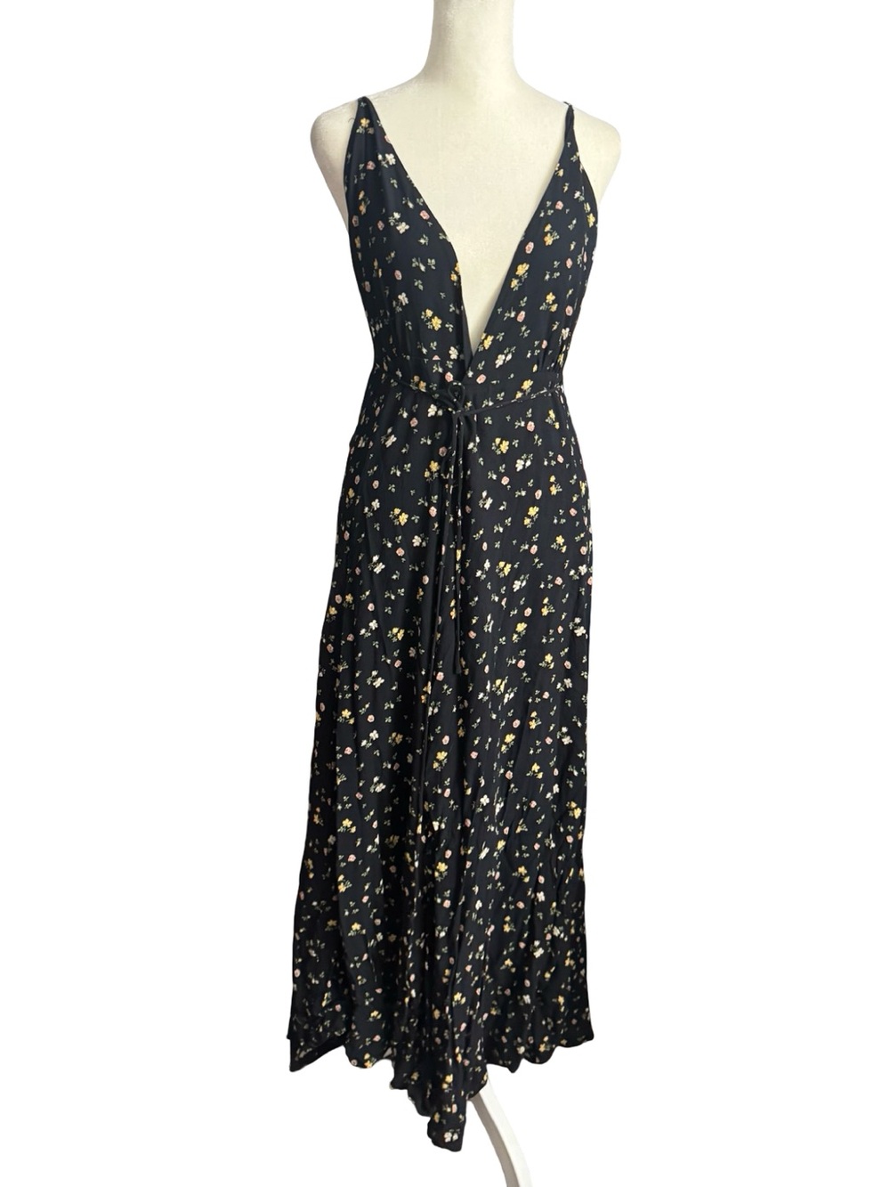 Reformation Callalily Dress In Black Floral Maxi Floor Length Size 0 - Picture 5 of 16